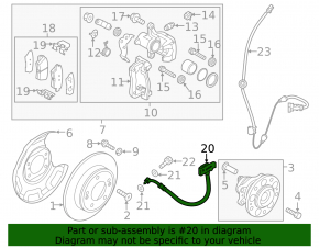 Rear right brake hose Kia Soul 14-19