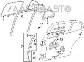 Rear right glass seal for Lexus IS200 IS300 99-05