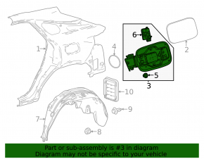 Lexus RX350 RX350h RX450h+ RX500h Fuel Door Housing 23-26 Canada built