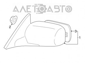 Right side mirror assembly for Toyota Solara 2.4 04-08