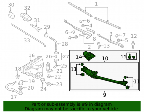 Windscreen wiper linkage with motor for Porsche Cayenne 958 11-14