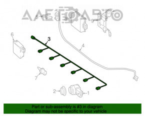 Mercedes GLC 300 16-19 front bumper wiring for parking sensors
