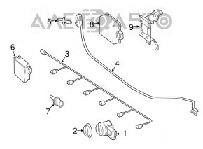 Mercedes GLC 300 16-19 front bumper wiring for parking sensors