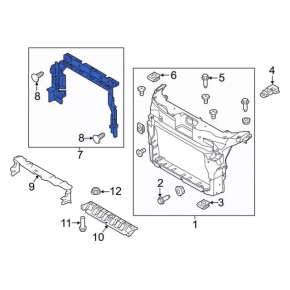 Upper radiator deflector Ford Explorer 16-19 3.7