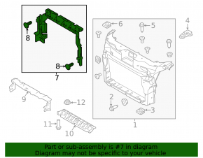 Upper radiator deflector Ford Explorer 16-19 3.7