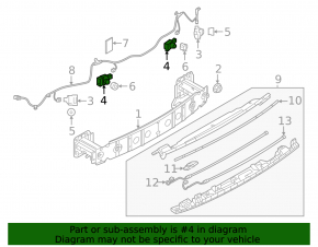 Rear bumper parking sensor inside Mazda CX-9 16-23 without ring