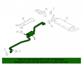 Exhaust line middle part Ford Ecosport 18-22 2.0 rusty, dented