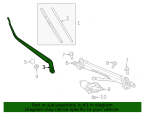 Left wiper arm Mazda CX-5 17-24
