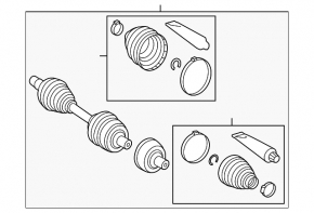 Drive axle shaft front left Mercedes GLA 14-20