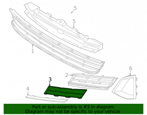 Insert for the lower grille of the front bumper, right BMW 5 G30 21-23 Basis