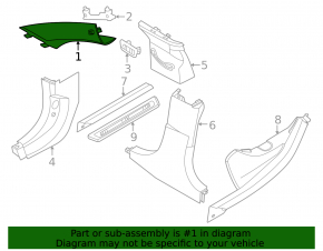 BMW i4 22-26 black upper right front pillar trim