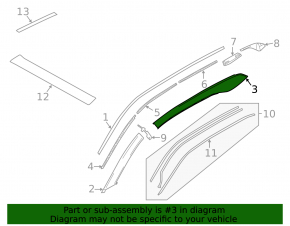 Roof lining right outer BMW i3 14-20 with molding and fasteners