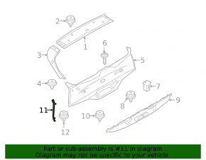 Upper tailgate seal left BMW X5 G05 19-23