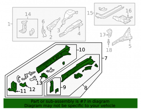 Front left side member Subaru Forester 14-18 SJ