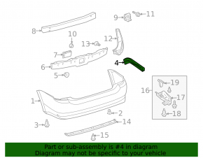 Rear bumper mount right Toyota Prius 20 04-09