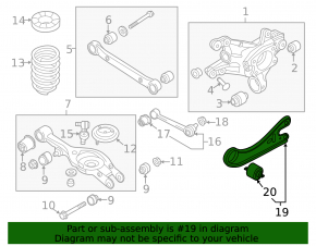 Rear right longitudinal control arm for Hyundai Azera 12-17