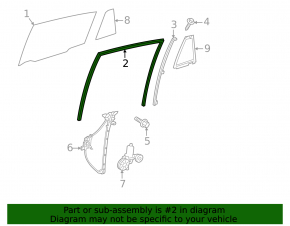 Rear right glass seal Toyota Rav4 19-
