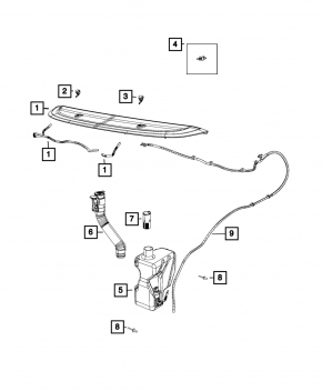 Washer reservoir neck Fiat 500L 14-19 with cap
