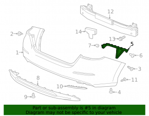 Rear bumper mount left Honda Insight 19-22