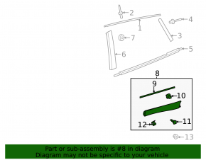 Door trim lower rear left Toyota Venza 21- structure