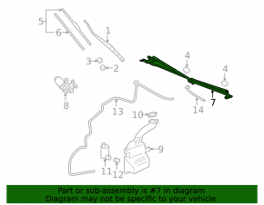 Mitsubishi Galant 04-12 front windshield wiper linkage