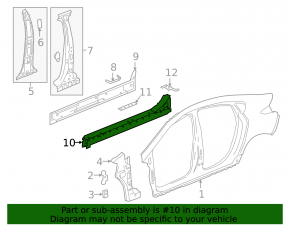 Body threshold metal with front pillar left Chevrolet Volt 16-