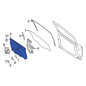 Front left window lift panel for Ford Fiesta 11-19