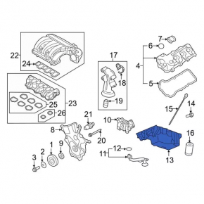 Engine sump Ford Explorer 13-19 3.5 T35PDED type 1