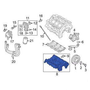 Engine sump Ford Explorer 13-19 3.5 T35PDED type 1