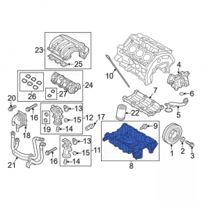 Engine sump Ford Explorer 13-19 3.5 T35PDED type 1