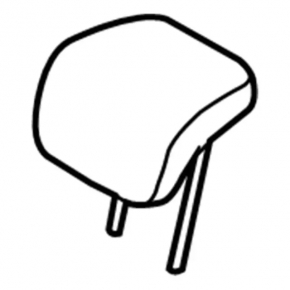 Rear center headrest for Ford Focus mk3 15-18, restyling, type 2, black leather