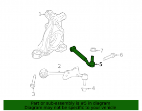 Lower control arm front left Mustang mk6 15-23 rear, Performance pkg
