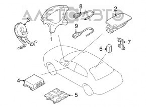Mitsubishi Galant 99 srs airbag computer module for re-stitching