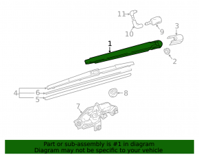 Mazda CX-9 16-23 rear wiper arm with cover