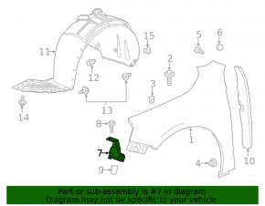 Front Right Fender Bracket Chevrolet Impala 14-20