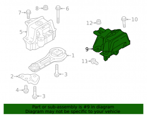 Engine mount left Mitsubishi Outlander 14-15 prerest FWD