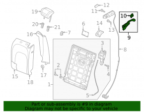 Upper left 2nd row seat bracket for Audi E-Tron 19-23