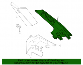 Rear pillar trim behind the window, left, BMW i4 22-26, black