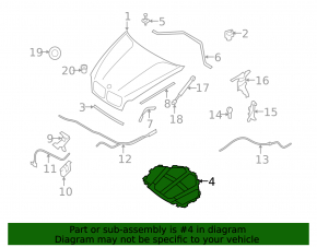BMW X5 E70 07-13 Hood Insulation