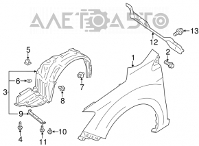 Seal wing hood-wing right Subaru Impreza 17-23 GK