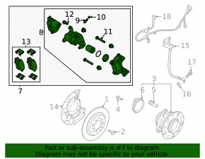 Rear left caliper assembly for Kia Sorento 21-25 HEV, PHEV