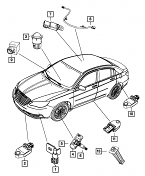 Front left airbag sensor for Jeep Compass 11-16