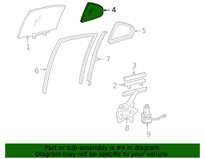 Door glass triangle rear left Lexus GS300 GS350 GS430 GS450h 06-11
