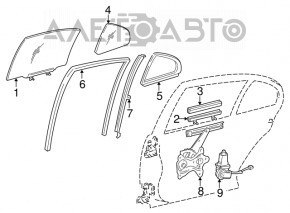 Door glass triangle rear left Lexus GS300 GS350 GS430 GS450h 06-11