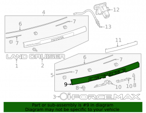 Toyota Land Cruiser 24-26 trunk door molding