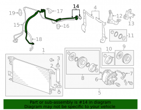 Air conditioner tube compressor-heater Mitsubishi Outlander 14-17 type 2