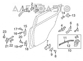 Door hinge lower rear right Kia Forte 19-24 4d