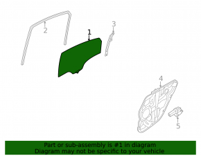 Rear left door glass Hyundai Sonata 11-15