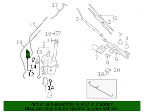 Rear Washer Motor Hyundai Veloster 12-17