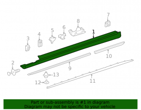 Right threshold Mercedes C-class W205 300/350e/350h/400 15-21 without molding